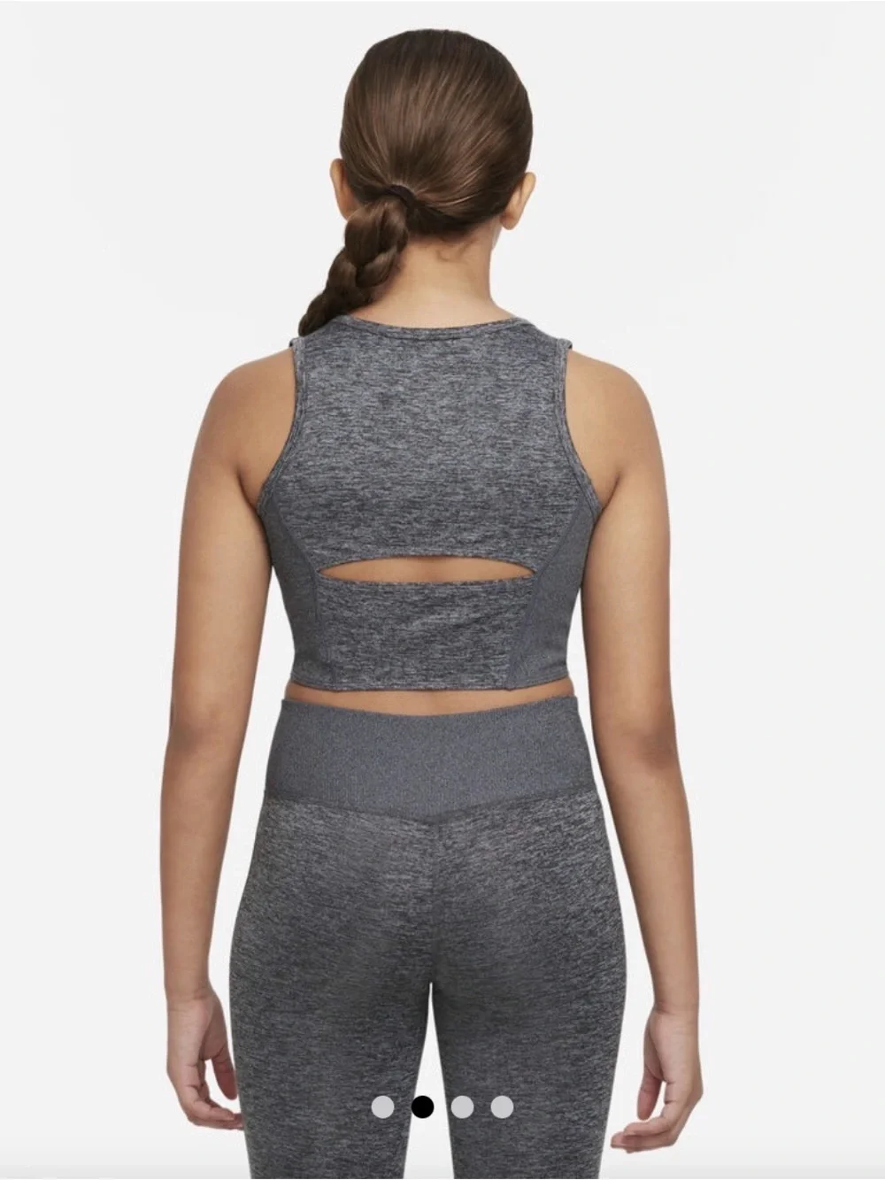 Nike Heather Gray Girls' Athletic Crop Tank Top